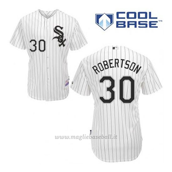 Maglia Baseball Uomo Chicago White Sox 30 David Robertson Bianco 1ªCool Base